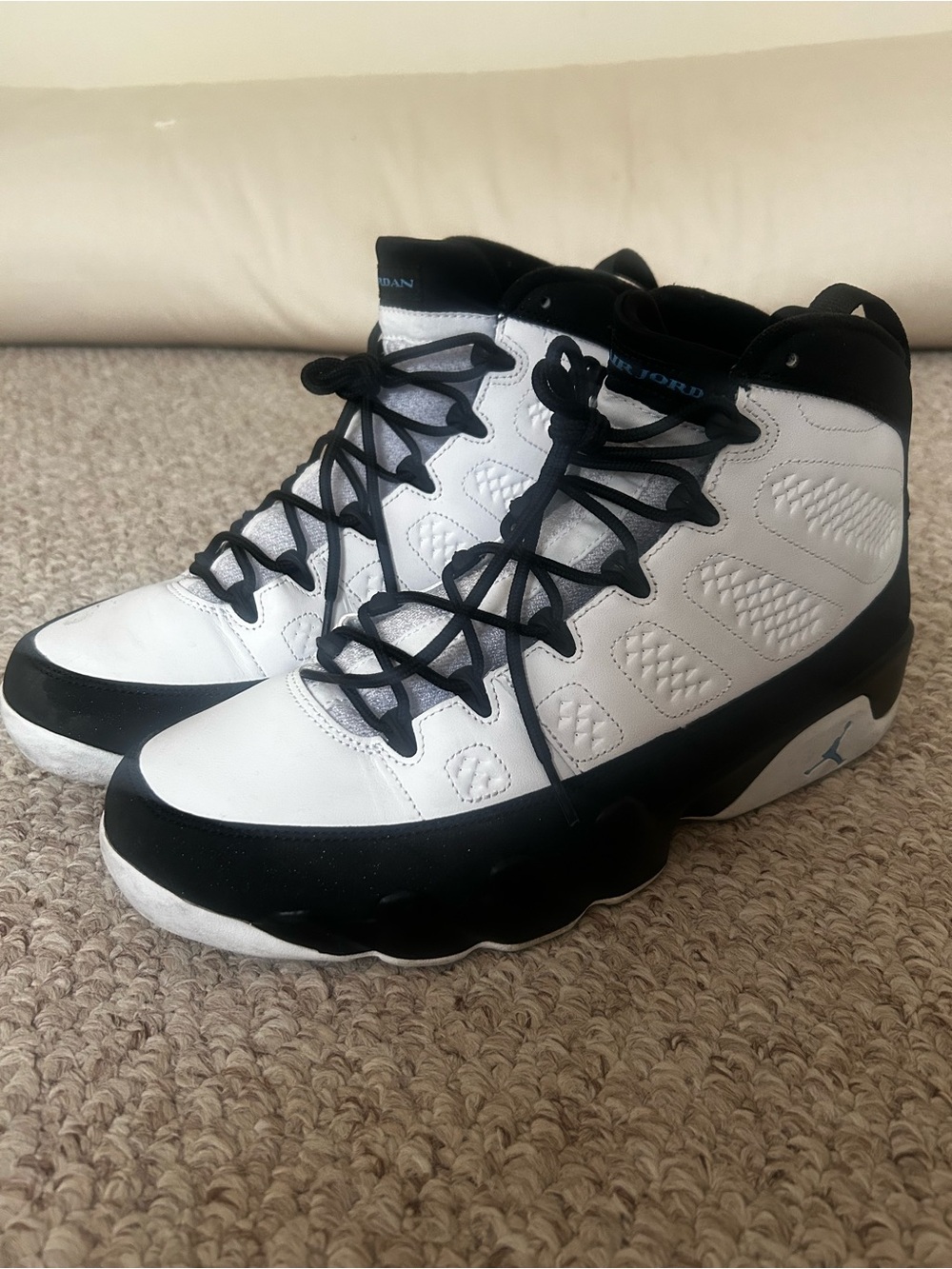Jordan 9 Retro University Blue UNC Shoes Mens